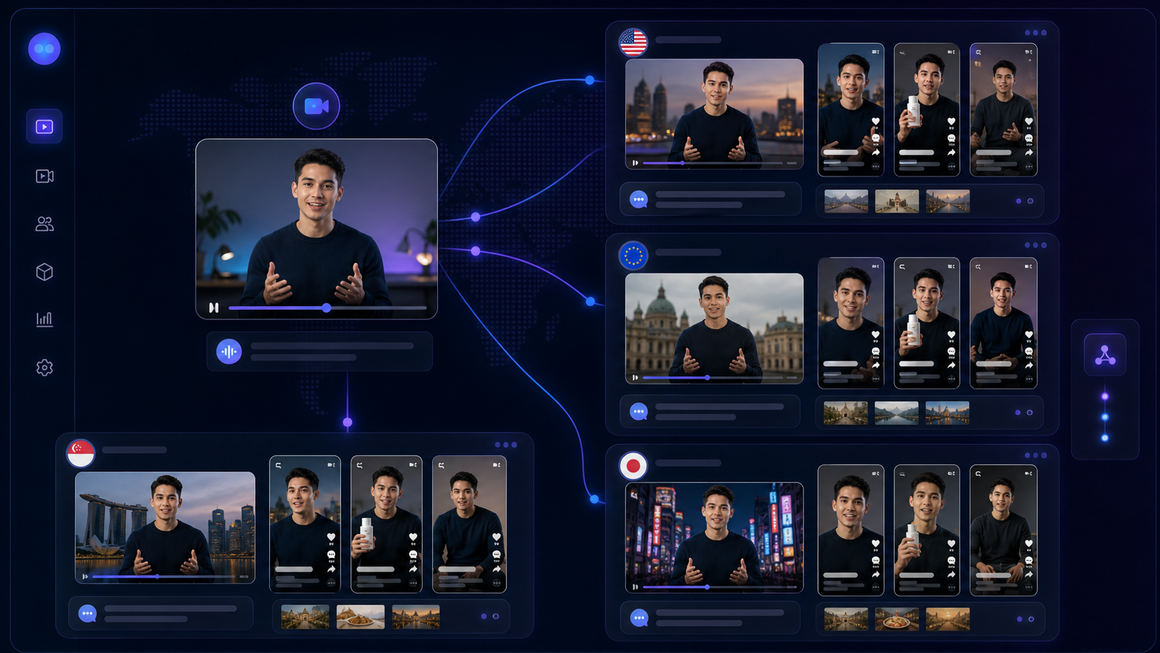 Generischer HYPAVA Video Studio Workflow für lokalisierte Avatar-Videos in mehreren Märkten